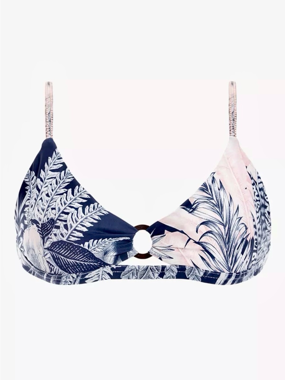Agua Bendita Peggy Bikini Top Tropical Botanical Print Small